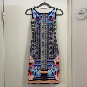 Cute cocktail party dress- Clover Canyon, keyhole in back, size small dress